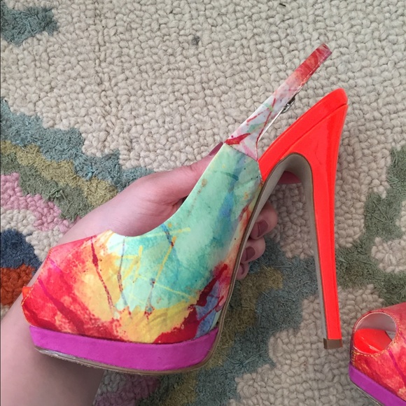 Aldo colorful platform heels S6 - Picture 4 of 6